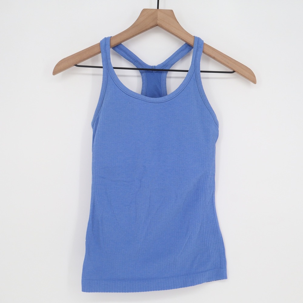 Unbranded Tank Top Womens XS Ribbed Racerback Blue Seamless Excellent
